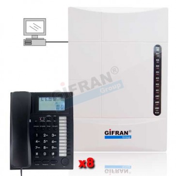 kit centralino telefonico 8 interni 3 linee programmabile da PC telefoni panasonic