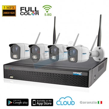 kit videosorveglianza wireless senza fili 4 telecamere 1080P