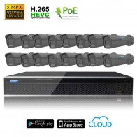 Kit Videosorveglianza IP POE 16 Telecamere Starvis 5MPX Sony  focale motorizzata 2,8 - 13,5 mm disco 1000 GB
