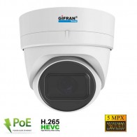 Telecamera DOME IP POE 5 mpx con slot SD e Motor Zoom 2,7-13,5 mm