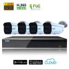 Kit Videosorveglianza IP POE 4 Telecamere CMOS Starvis 5 MPX con focale variabile motorizzata completo di disco 1000 GB