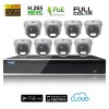 Kit Videosorveglianza IP POE 8 Telecamere DOME Full Color CMOS Starvis 5 MPX grandangolo completo di disco 1000 GB