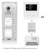 kit videocitofono 8 appartamenti con pulsantiera 8 tasti e 8 monitor collegamento 2 fili - Videocitofono condominiale